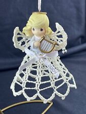 Precious Moments Ornaments Graced With Lace AVON 2004 Angel with Harp