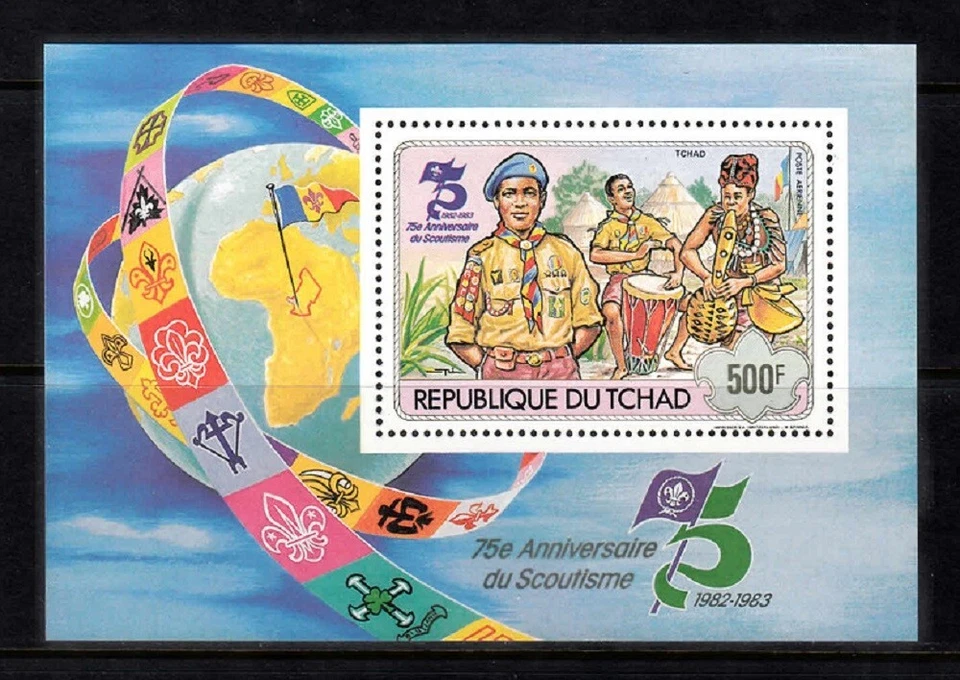 CHAD-TCHAD SC# 412 SCOUTISMO 75º. ANIVERSARIO -PERF. S/S-MNH Foto 1 de 1