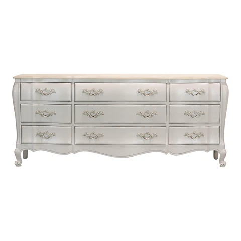 Vintage French Style Cream Dresser of Nine Drawers Cover