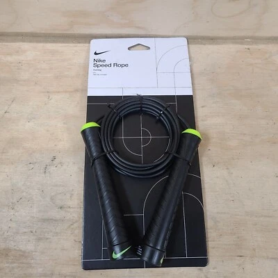 Cuerda de velocidad Nike para entrenamiento cuerda de 9 pies ajustable negra con verde neón  Foto 1 de 3