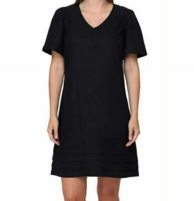 Nicole Miller ~ Ladies' ~ Linen Blend Dress ~ Black ~ Size Large (12) - Image 1 of 4