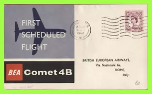 G.B. 1960 BEA Comet 4B First Scheduled Flight to Rome, Italy - Picture 1 of 2