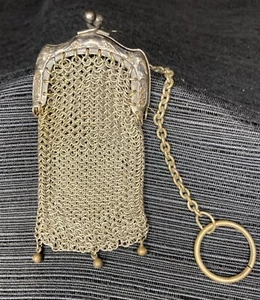 Silver Network Small Purse Bag Rare Old Vintage - Picture 1 of 6