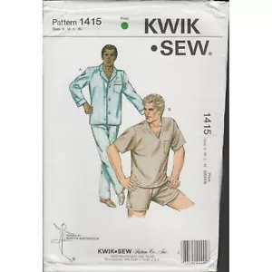 Kwik Sew 1415 Mens Pajamas Long or Short Bottoms Pattern Size Small-XL Uncut - Picture 1 of 2