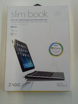 Funda con teclado tipo folio libro delgado Zagg para Apple iPad Air 2 ZaggKeys ID6ZF2-BB0 Foto 1 de 4