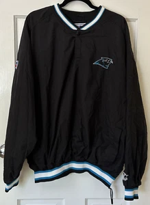 Carolina Panthers Jacket Men Black Windbreaker NFL Pro Line Starter Pullover 2XL - Picture 1 of 14