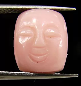 4.65 Ct Natural Pink Opal Loose Gemstone Carved Moon Face Wire Wrap - 64151 - Picture 1 of 5