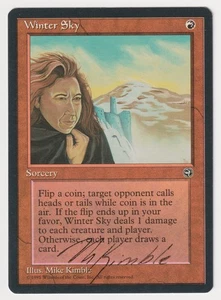 Signed Winter Sky MP Homelands Artist Mike Kimble 1995 MTG Magic Reserved List! - Picture 1 of 2