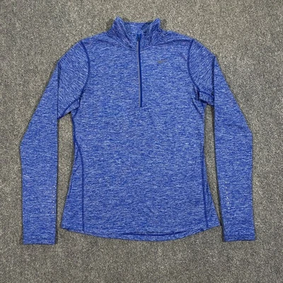 Camiseta para correr Nike Dri-Fit Element media cremallera para mujer pequeña azul rendimiento deportivo Foto 1 de 4