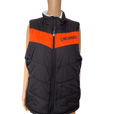 NFL CINCINNATI BENGALS MUJER NEGRO JUEGO REGLA CHALECO Forro Sherpa Talla XL NUEVO SIN ETIQUETAS Foto 1 de 4
