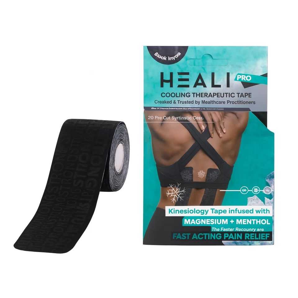 Cinta terapéutica de kinesiología HEALI Pro Cooling magnesio y mentol 20 tiras 1 P Foto 1 de 1