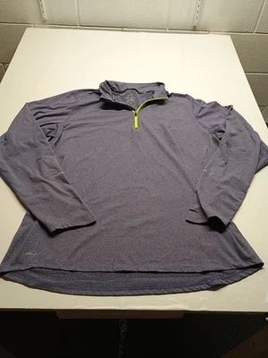 Nike Element Dri-Fit 1/4-Zip Men's Blue Large Running Shirt  - Image 1 of 4