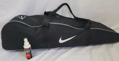 Bolso de bate de béisbol softbol Nike negro grande con aceite de guante usado. Transportador de almacenamiento Foto 1 de 4