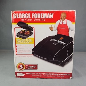 George Foreman Healthy Cooking Champ Grill GR0036B nuovo 36 mq Pollice - Foto 1 di 8