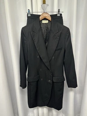 Traje Falda Mujer Calvin Klein Vintage ILGWU Negro Talla 4/6 Pequeña Lana Negro Foto 1 de 4