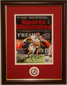 Individuell gerahmt und mattiert, ALABAMA Fußball gerahmt signiert von Tua Tagovailoa JSA - Bild 1 von 2