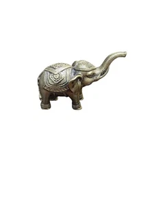 Polyresin Bronze Colored Elephant Figurine Trunk Up Good Luck Resine - Picture 1 of 4