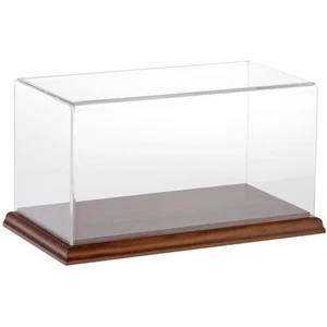 Plymor Clear Acrylic Display Case with Hardwood Base, 10" W x 5" D x 5" H - Picture 1 of 2