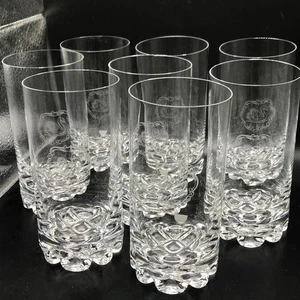 Vintage Orrefors Schweden schwere Kristall hohe Kugel ERIK SCHWAN 8er Set - Bild 1 von 17