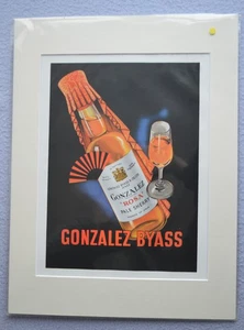 Gonzalez Byass "Rosa" Pale Sherry Framed Poster 16" x 12" (1951) - New/Sealed - Picture 1 of 2