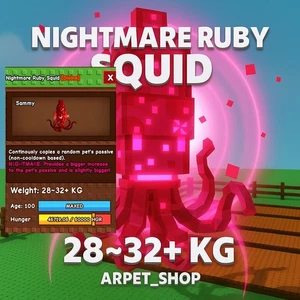 [🐶] Roblox GROW A GARDEN | NIGHTMARE RUBY SQUID 28~61KG+ | INSTANT DELIVERY☑️ - Picture 1 of 3