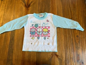 Camisa Pijama Vintage Osh Kosh B’Gosh Abrazos Y Besos Oso Gato Ratón Azul Blanco  - Imagen 1 de 8
