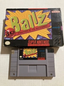 Vintage Ballz 3D Super Nintendo SNES Spiel Cartridge nur mit Box GETESTET - Bild 1 von 10