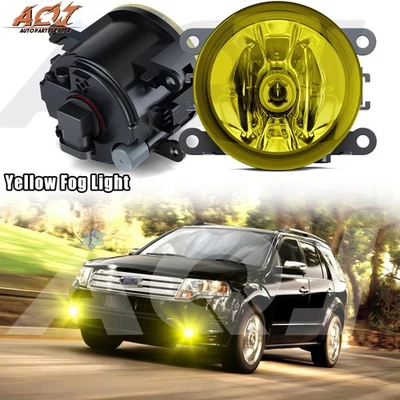 Pair For Ford Taurus X 2008-2009 Yellow Fog Lights Front Bumper Lamps Clear Lens Foto 1 de 4