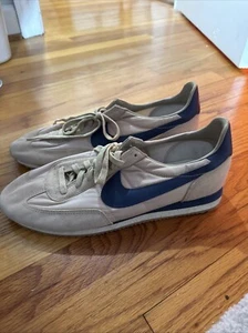 Vintage Nike Suede Cortez Running Shoes 1980's White/Blue Mens Size 13 831202PYI - Picture 1 of 5