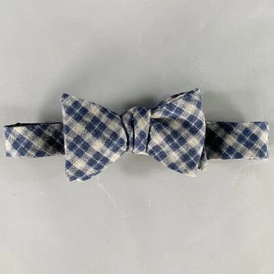 Pajarita NEIMAN MARCUS gris azul marino a cuadros lana seda Foto 1 de 3