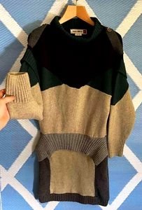 Zara ' SRPLS Patchwork Ribbed Wool Cable Knit Jumper Dress ' Made In Italy VGC - Picture 1 of 11