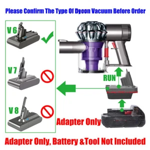 1x Adapter for Milwaukee M18 RED Battery, Compatible with Dyson V6 Type Vacuum - Picture 1 of 7
