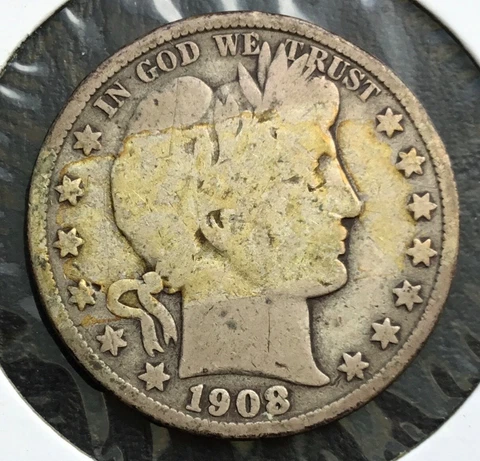 1908-O  50c Barber SILVER Half Dollar coin Cover
