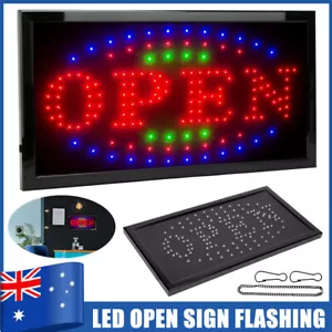 48*25CM Electric Large Led OPEN Sign Flashing Size Business Board For Shop Cafe - Picture 1 of 11