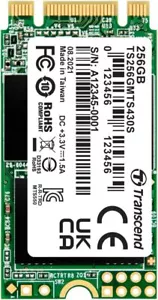 Transcend SSD M.2 2242 256GB SATA III 6Gb/s 3D TLC NAND DDR3 TS256GMTS430S - Picture 1 of 6