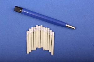 Set 1x Glasfaserradierer 4 mm blau + 12 Glasfaser-Ersatzpinsel Polierstift - Picture 1 of 1