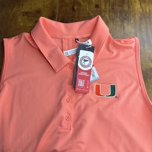 University of Miami Hurricanes Women’s Adidas Primegreen Vest Size Large Coral - Picture 1 of 6
