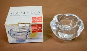 Vintage Kamelia Crystal Candleholder and candle by Holmegaard, new/unused in box - Picture 1 of 5