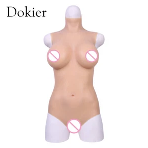 Dokier Silicone Female Bodysuit Breast Forms Fake Vagina Hip Shaping Body Suits - Picture 1 of 12