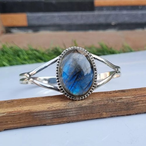 VALENTINO Bellissimo Braccialetto e Bracciale in Labradorite Palline Argento Sterling 925 Per Donna