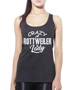 Crazy Rottweiler Dama - Perro Cachorro Mascota Regalo Mujer Chaleco Camiseta sin Mangas - Imagen 1 de 4
