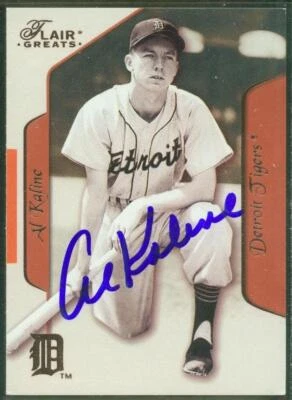 108, autógrafo original, Al Kaline HOF, 2003 Fleer, Flair Greats, #6, Tigres Foto 1 de 3