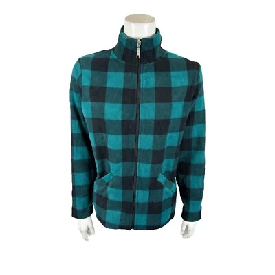 Denim & Co. Chaqueta de manga larga estampada de lana con cremallera frontal con bolsillos talla pequeña Foto 1 de 2