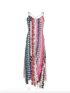 Angel Chen Multicolor Patchwork Silk Size 8 - Picture 1 of 9