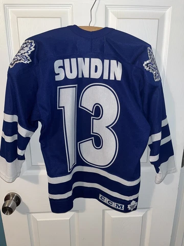 Vintage Toronto Maple Leafs SUNDIN #13 CCM Hockey Jersey Youth L/XL 90’s NHL EXC Cover