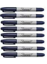 8x Sharpie Twin Tip Permanent Marker Pen Navy Blue Ultra Fine and Fine Tips