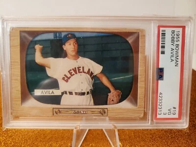 Bowman #19 1955 Bobby Avila Cleveland Indians PSA 3 en muy buena condición Foto 1 de 2