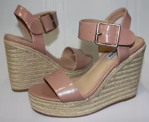 Steve Madden Santorini Espadrille Wedges Blush Patent New With Box! - Picture 1 of 5
