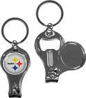 Porte-clés pour entretien des ongles/ouvre-bouteille Pittsburgh Steelers