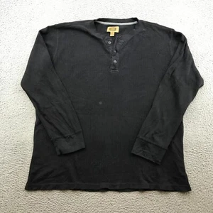 Foundry Shirt Adult Large Tall Black Thermal Fit Henley Long Sleeve 57529 - Picture 1 of 10